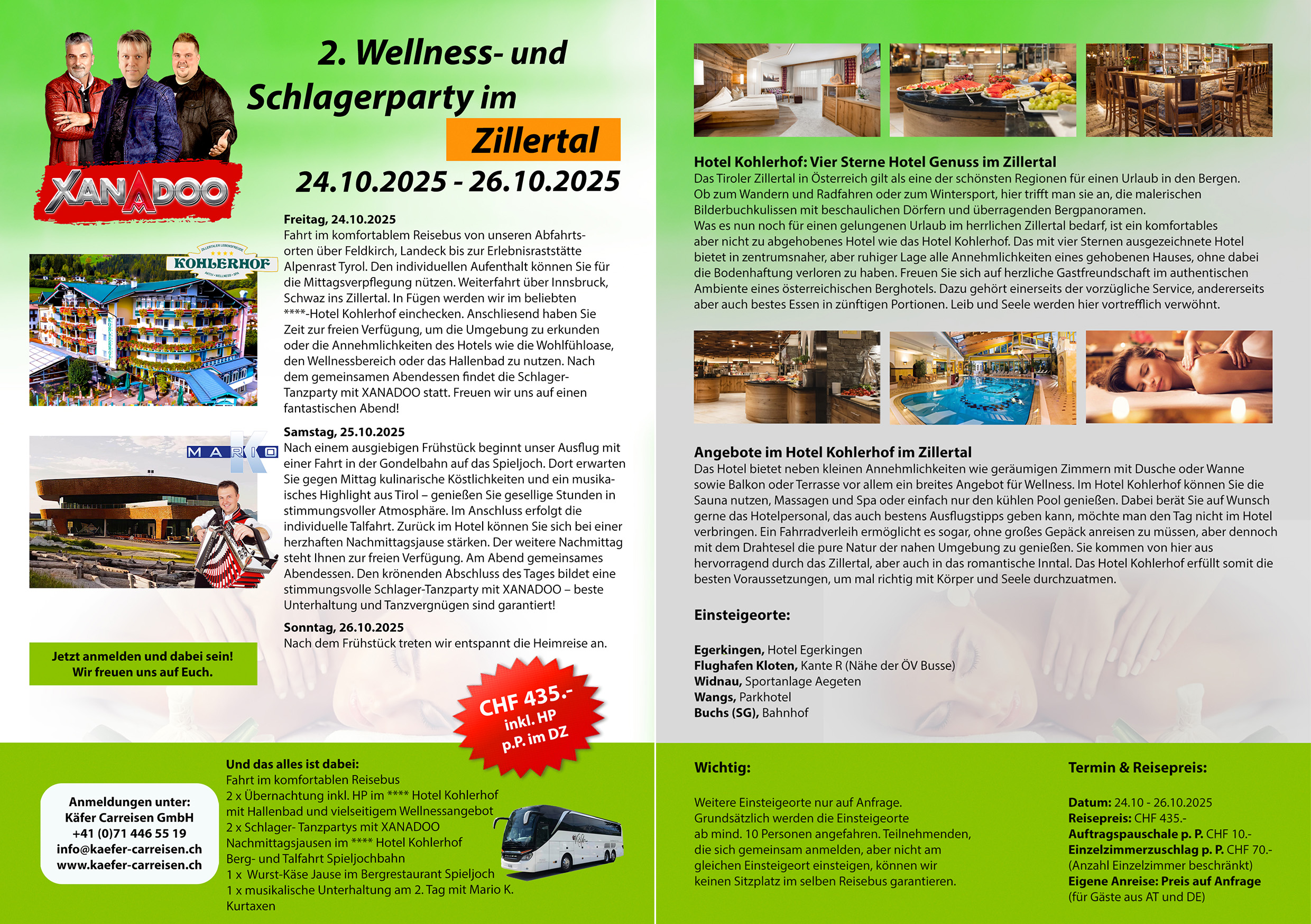 Herbstreise Wellness und Schlagerparty im Zillertal